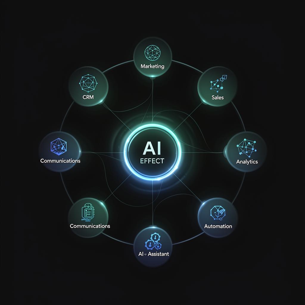 AI Effect verslo valdymo platforma – CRM, marketingo automatizavimas, pardavimų valdymas, analitika ir AI asistentas vienoje sistemoje